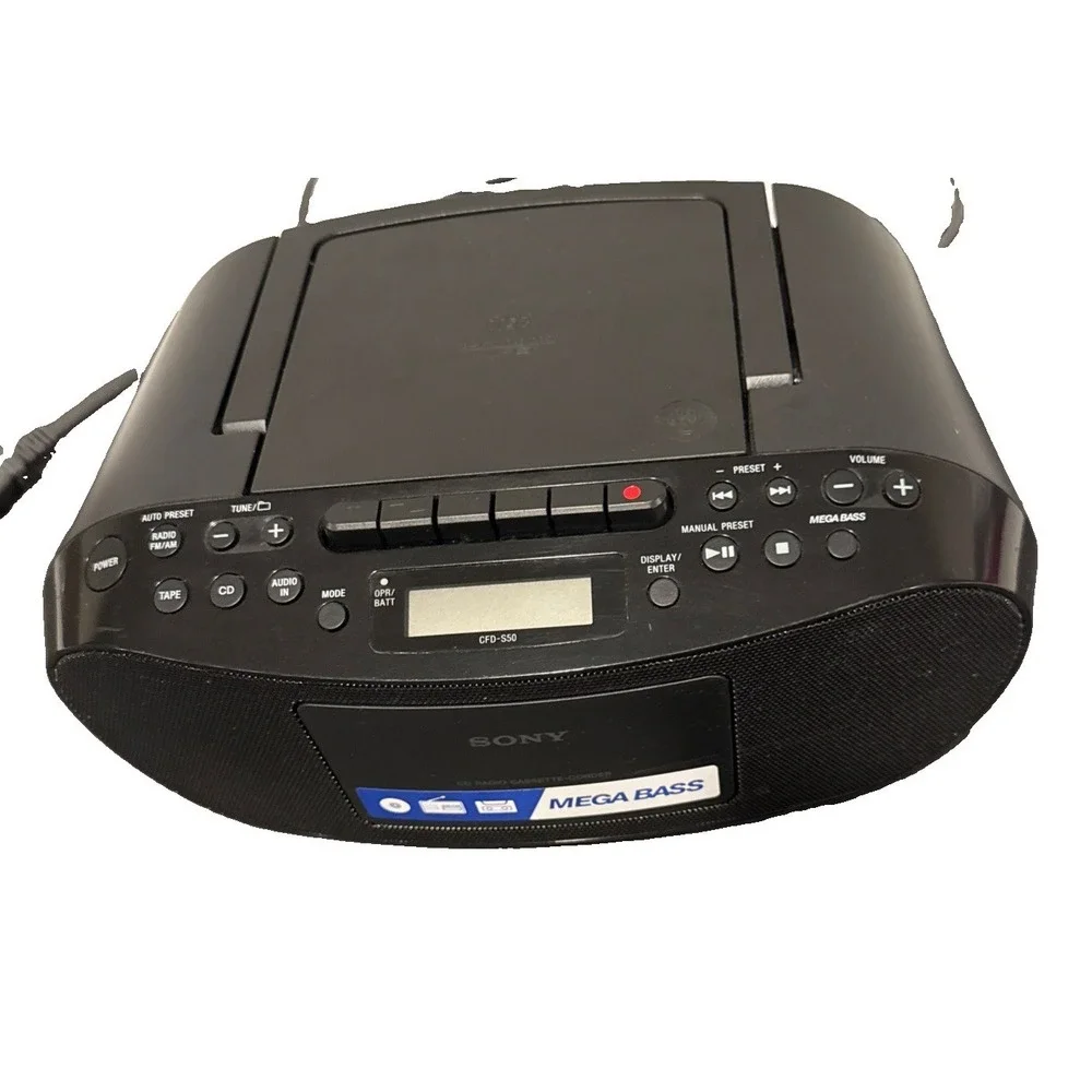 Sony CFD-S50 Mega Bass Boombox Personal Audio System CD-MP3-Cassette-AM/FM Radio